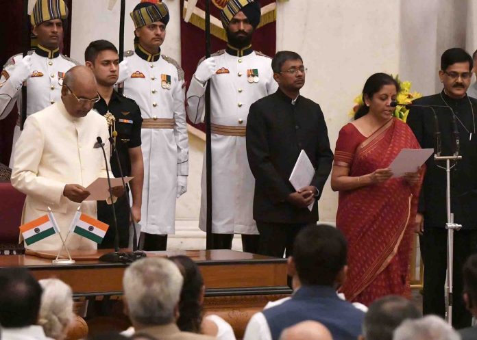 Latest news on cabinet reshuffle | Nirmala Sitaraman | ThePrint.in Nirmala Sitharaman being sworn in as defence minister during the cabinet reshuffle in the Narendra Modi government on 3 September, 2017