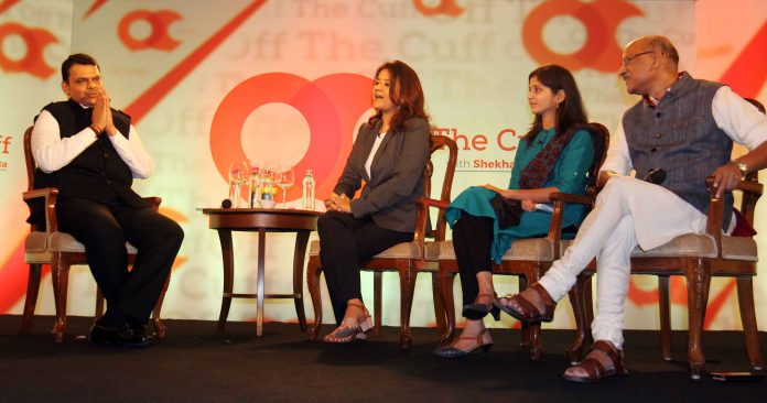 Latest news on OTC| OTC in pictures| ThePrint.in Shekhar Gupta on stage with Devendra Fadnavis