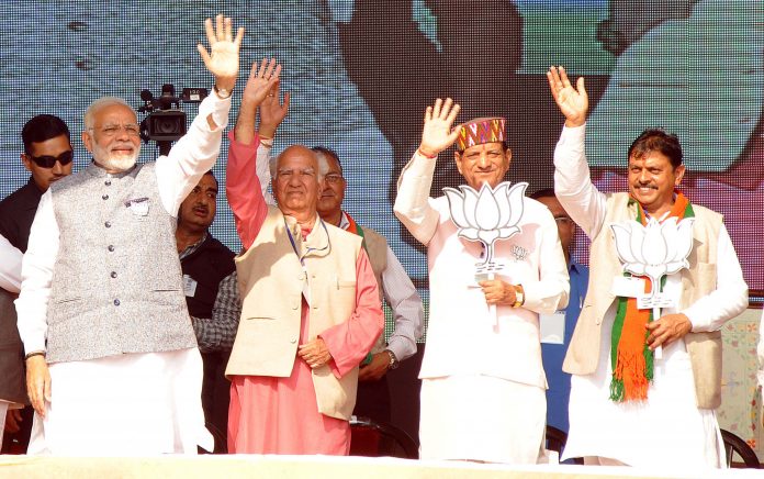 Latest news on Himachal Pradesh assembly elections | theprint.in Narendra Modi with party senior leader & MP Shanta Kumar with other leaders