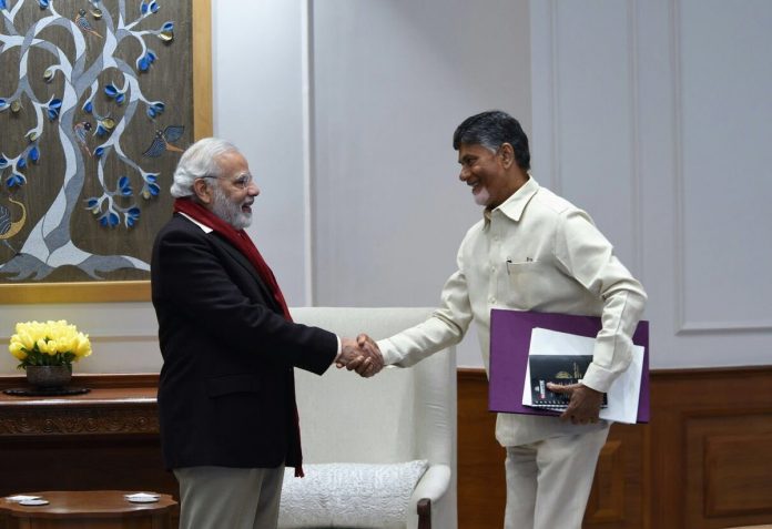 Latest news on BJP and TDP | theprint.in Prime Minister Narendra Modi shaking hands with Andhra Pradesh Chief Minister Chandrababu Naidu