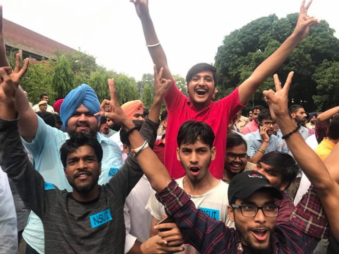 Latest news on student elections|ThePrint.in NSUI Students in Panjab University