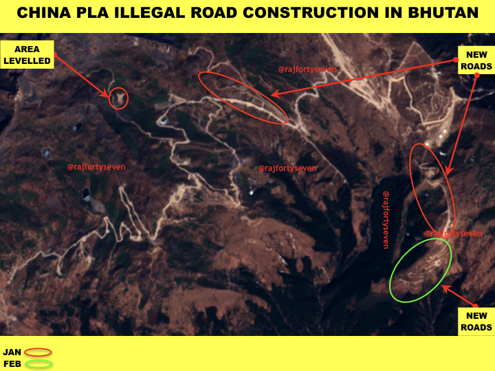 Illegal road building by China in Bhutan | Vinayak Bhat/ThePrint