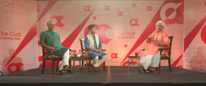 Latest news on India's telecom policy | New telecom policy to ease sector’s Jio pains, says minister Manoj Sinha | theprint.in Union minister of communication Manoj Sinha with Shekhar Gupta and Kumar Anshuman