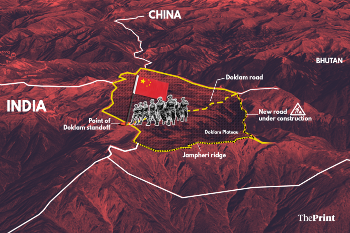Latest news on illegal road building by China in Doklam | theprint.in Illustration by Sidhhant Gupta