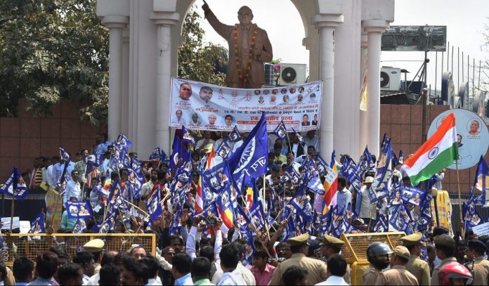 Latest news on BJP and Bharat Bandh| Theprint.in Members of Dalit community stage a protest during 'Bharat Bandh' in Lucknow|