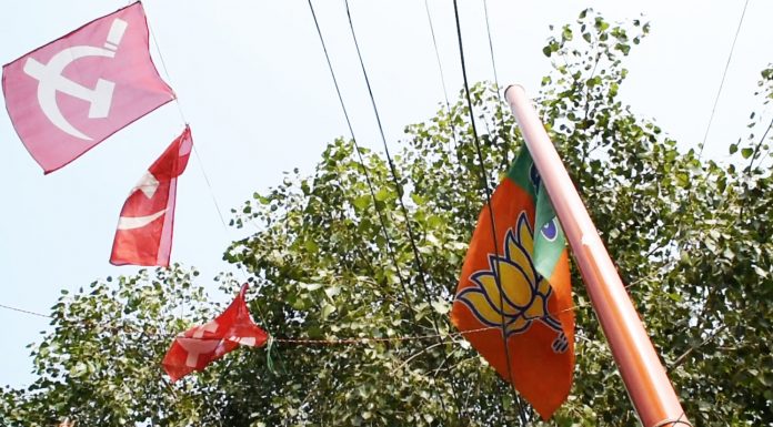 Latest news on Kannur | theprint.in BJP and CPI(M) flags hang in Kannur, Kerala | Nayanika Chatterjee/ThePrint