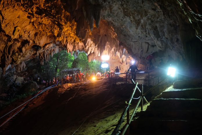 Latest news on Indian Navy | the print.in Rescuers install a water pump inside Tham Luang Nang Non cave on June 28, in Thailand | Linh Pham/Getty Images
