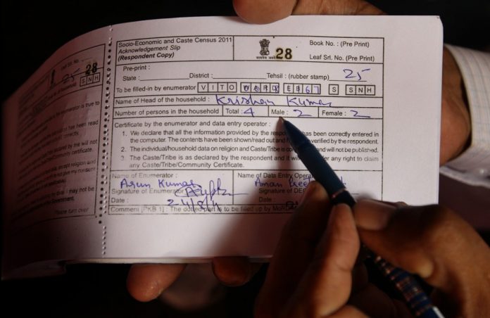 Caste Census Conducted In India An example of the receipt given to participants in the 2011 caste census in India | Kate Geraghty/The Sydney Morning Herald/Fairfax Media via Getty Images