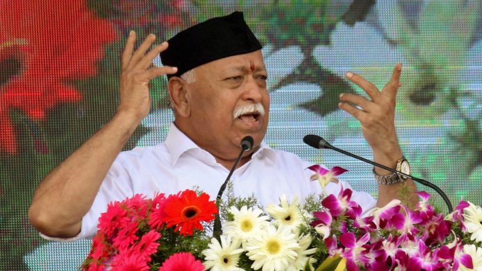 RSS Vijay Dashmi function RSS chief Mohan Bhagwat addresses the Vijay Dashmi function at RSS headquaters in Nagpur | PTI