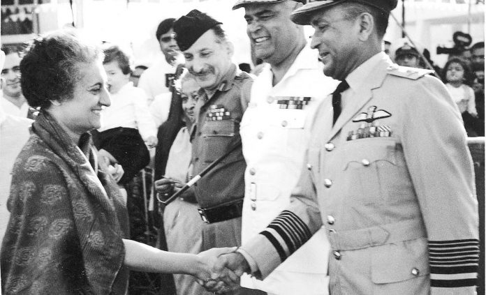 Latest news on 1971 war | ThePrint.in PM Indira Gandhi with her three Chiefs | Arjun Subramaniam, 'India's Wars: A Military History 1947-1971