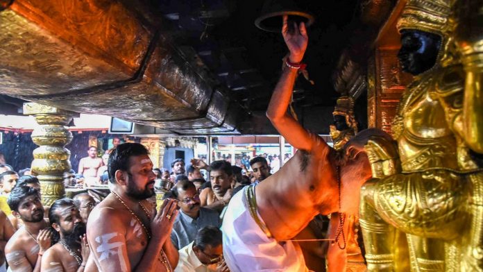 Latest news on Sabarimala temple and Supreme Court | theprint.in The chief priest opens the 'sanctum sanctorum' of the Sabarimala temple, Nov 2018 | PTI
