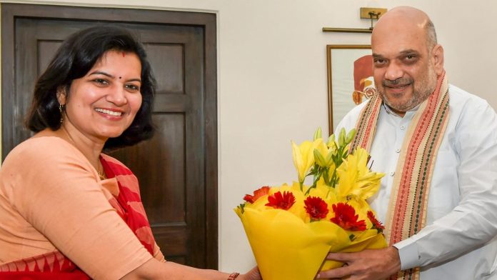 Latest news on Aparajita Sangi | ThePrint BJP President Amit Shah receives a bouquet from former IAS officer Aparajita Sarangi