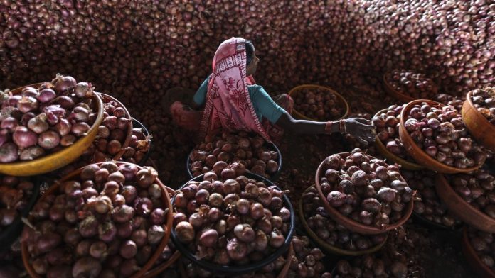 Latest news on onion prices | ThePrint An onion storehouse in Lasalgaon | Dhiraj Singh/Bloomberg