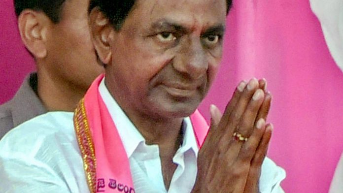Telangana C M Rao at a public meeting K. Chandrasekhar Rao at a public meeting in Telangana | PTI