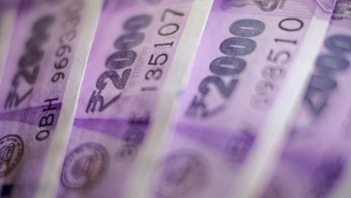Indian Rupee Banknotes Ahead of Budget Announcement