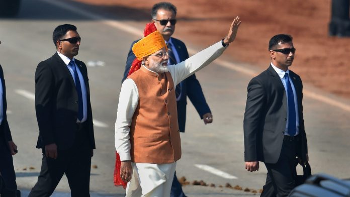 Latest news on Republic Day | ThePrint Prime Minister Narendra Modi waves at the crowd after attending the 70th Republic Day celebrations at Rajpath, in New Delhi |Kamal Kishore/PTI