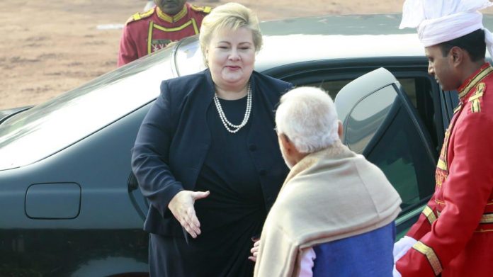 Latest news on Norway | ThePrint Norwegian Prime Minister Erna Solberg greets her counterpart Narendra Modi | Praveen Jain/ThePrint
