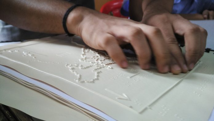 Latest news on IIT Delhi | ThePrint A visually impaired student studying a tactile graphic | By special arrangement