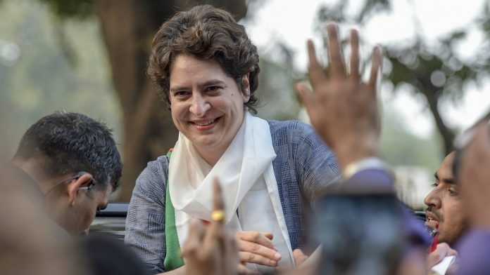 Priyanka Gandhi Campaigning for Lok Sabha elections 2019 | ThePrint New Delhi: Congress General Secretary Priyanka Gandhi Vadra at AICC headquarters in New Delhi, Wednesday, Feb 6, 2019. (PTI Photo/Vijay Verma) (PTI2_6_2019_000142B)