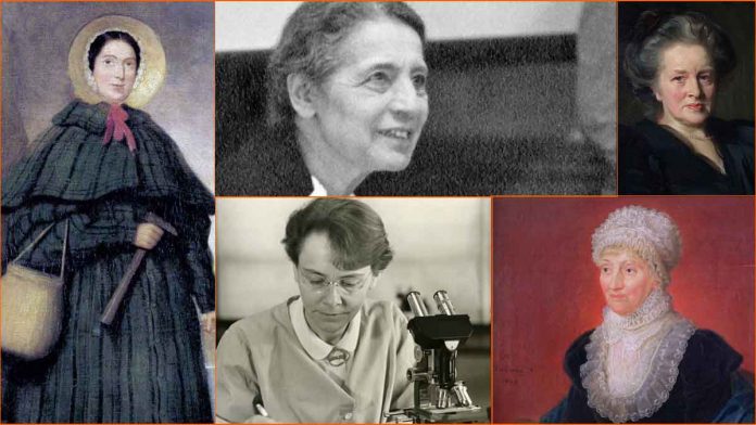 Latest news on International Day of Women and Girls in Science | ThePrint From extreme left clockwise: Mary Anning, Lise Meitner, Elizabeth Garrett Anderson, Caroline Herschel, Barbara McClintock (Wikipedia)