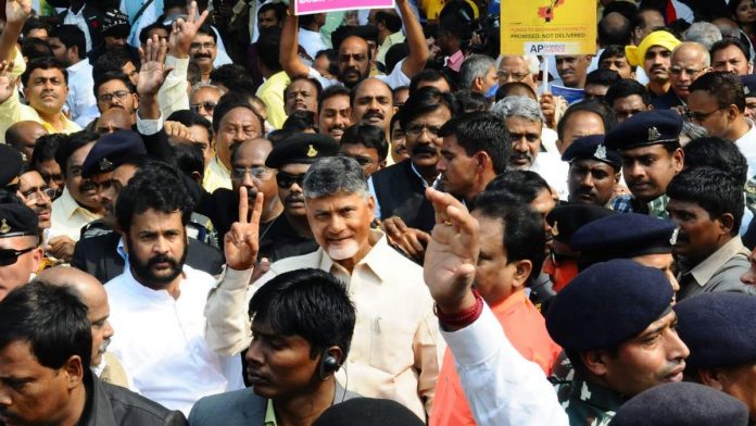 Latest news on Chandrababu Naidu | ThePrint Chandrababu Naidu marched from Andhra Bhawan to Jantar Mantar to demand special status for his state
