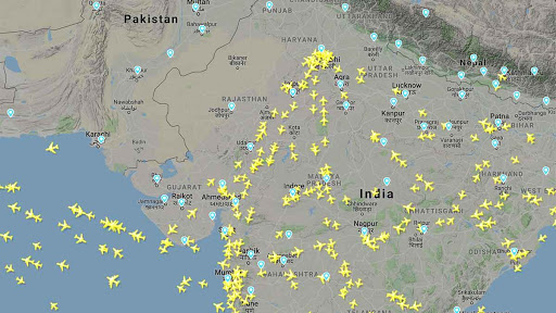 Flights being re-routed| Flight radar 24.com