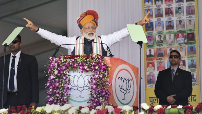 PM Modi in Churu PM Narendra Modi addresses a public rally in Churu, Rajasthan | PTI