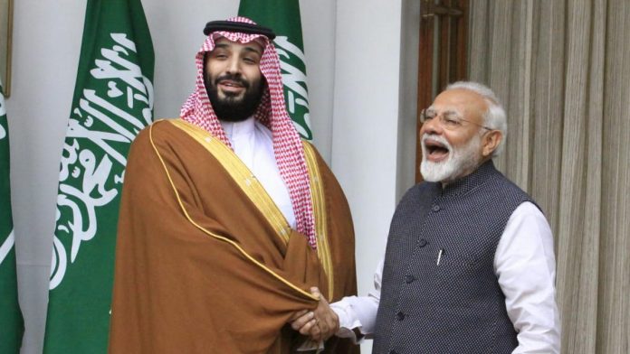 Saudi Crown Prince Mohammed Bin Salman and PM Modi at Hyderabad House in New Delhi | Praveen Jain/ThePrint.in Saudi Crown Prince Mohammed Bin Salman and PM Modi at Hyderabad House in New Delhi | Praveen Jain/ThePrint.in