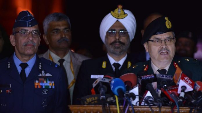 Latest news on joint press briefing | ThePrint Air Vice Marshal RGK Kapoor, Rear Admiral Dalbir Singh Gujral, Major Genral Surinder Singh Mahal at the joint press conference