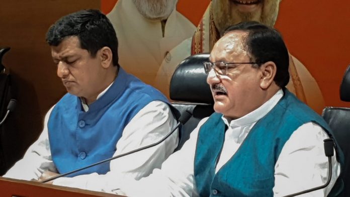 BJP announces its first list of LS candidates Union Minister and BJP leader JP Nadda declares the first list of candidates for the upcoming Lok Sabha elections