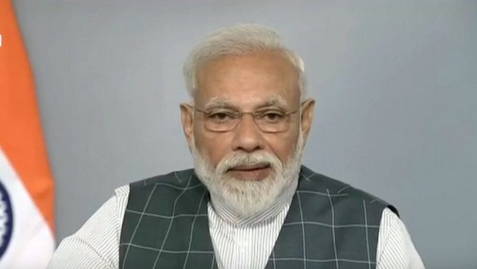 Latest news on PM Narendra Modi| ThePrint Screengrab from PM Narendra Modi's live telecast| PM Narendra Modi / Twitter