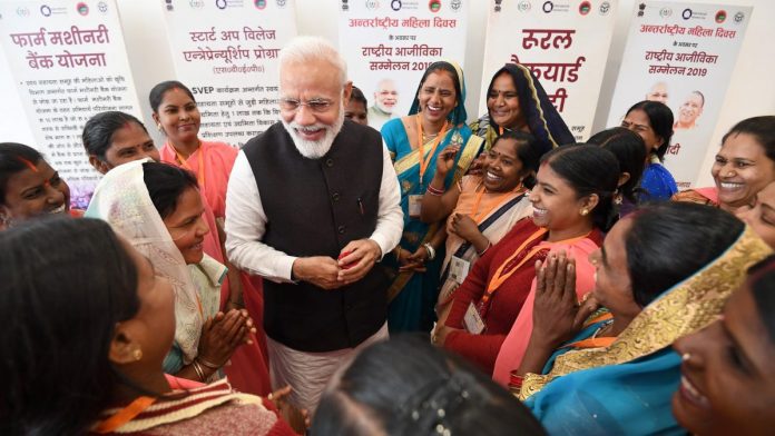 Latest news on Modi and women | theprint.in File photo of PM Narendra Modi at the National Women Livelihood Meet 2019, Uttar Pradesh | PTI