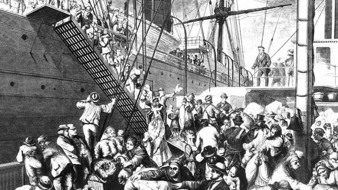 Latest news on immigration | ThePrint.in German emigrants boarding a steamer in Hamburg, Germany to go to US