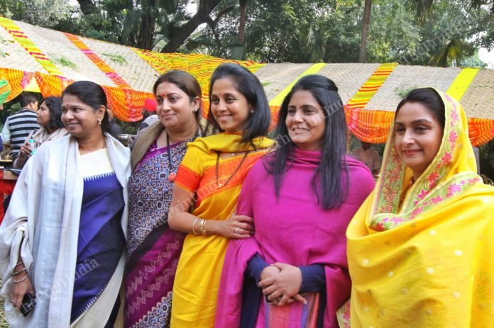 Women MPs Muthuvel Karunanidhi Kanimozhi, Smriti Irani, Supriya Sule , Anupria Patel and Harsimrat Kaur Badal