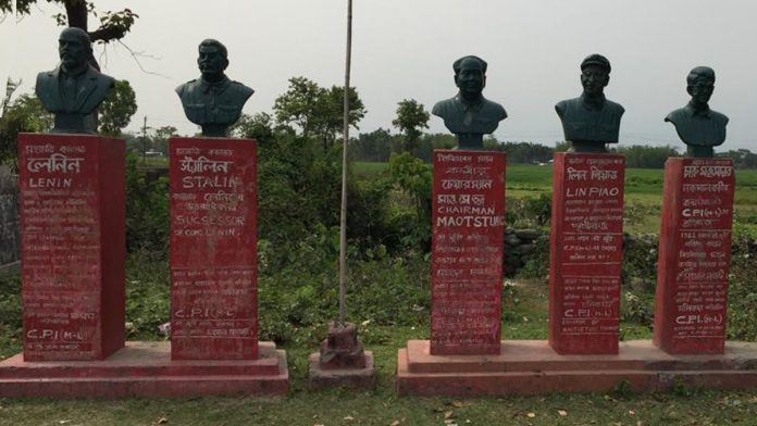 commie homies Bust of Naxal leader Charu Majumdar alongside other communist stalwarts at Bengaijote, Naxalbari | Moushumi Das Gupta | ThePrint