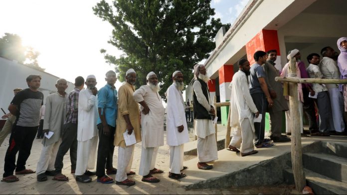 Latest news on Muslims and national security | theprint.in Voters wait in line at a polling station in Muzaffarnagar, Uttar Pradesh | T. Narayan | Bloomberg
