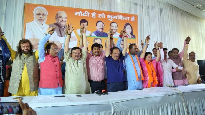 BJP Delhi BJP's Lok Sabha candidates for Delhi during a media interaction