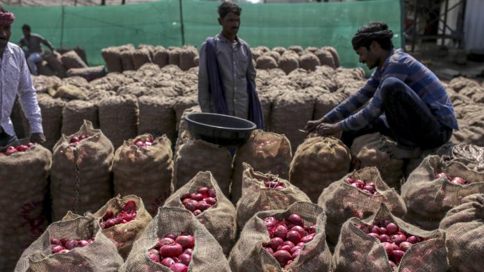 Latest news on Punjab | ThePrint.in A worker sews up a sack full of onions