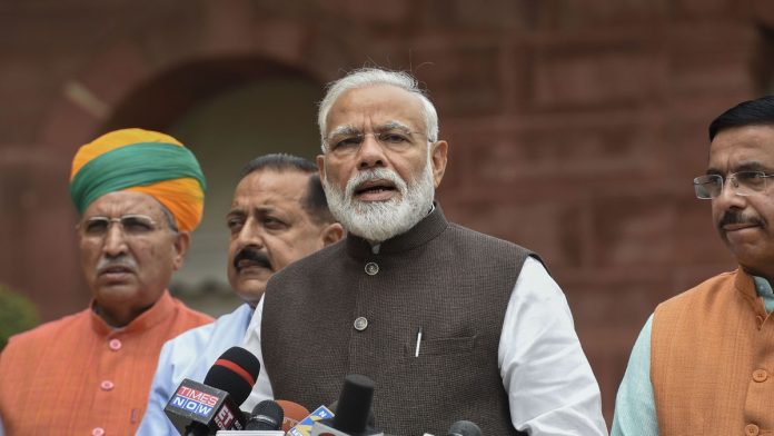 Parliament Session Day 1 Prime Minister Narendra Modi addresses the media as he arrives for the first session of 17th Lok Sabha | PTI