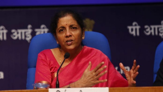 Nirmala Sitharaman during the post-Budget press conference | Photo: Suraj Singh Bisht | ThePrint