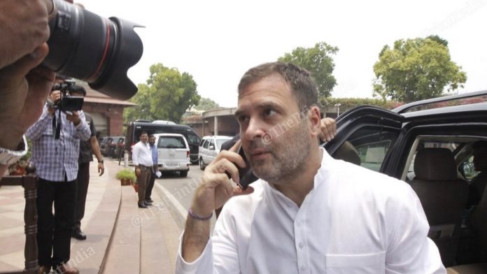 Rahul Gandhi media Rahul Gandhi at Parliament House| Photo: Praveen Jain | ThePrint