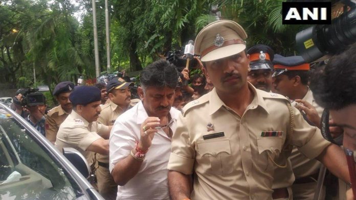 shivkumar Karnataka minister D.K. Shivakumar being escorted by Mumbai | ANI Photo