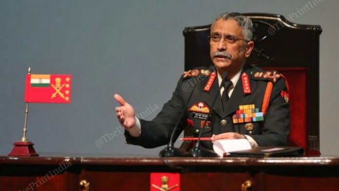 File photo of Army chief General M.M. Naravane | Photo: Suraj Singh Bisht | ThePrint Army chief General M.M. Naravane is among the handful of officers allowed to interact with the press | Photo: Suraj Singh Bisht | ThePrint