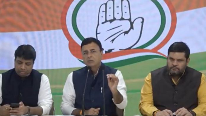 Congress chief spokesperson Randeep Surjewala holds a press conference on the alleged multi-crore Bitcoin 'scam' in Karnataka, on 13 November 2021 | Twitter/@rssurjewala Congress chief spokesperson Randeep Surjewala holds a press conference on the alleged multi-crore Bitcoin 'scam' in Karnataka, on 13 November 2021 | Twitter/@rssurjewala