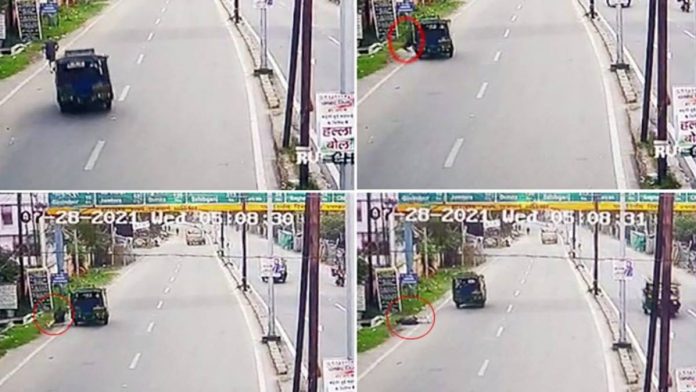 dhanbad A composite of screenshots from CCTV footage of the incident | Via ANI