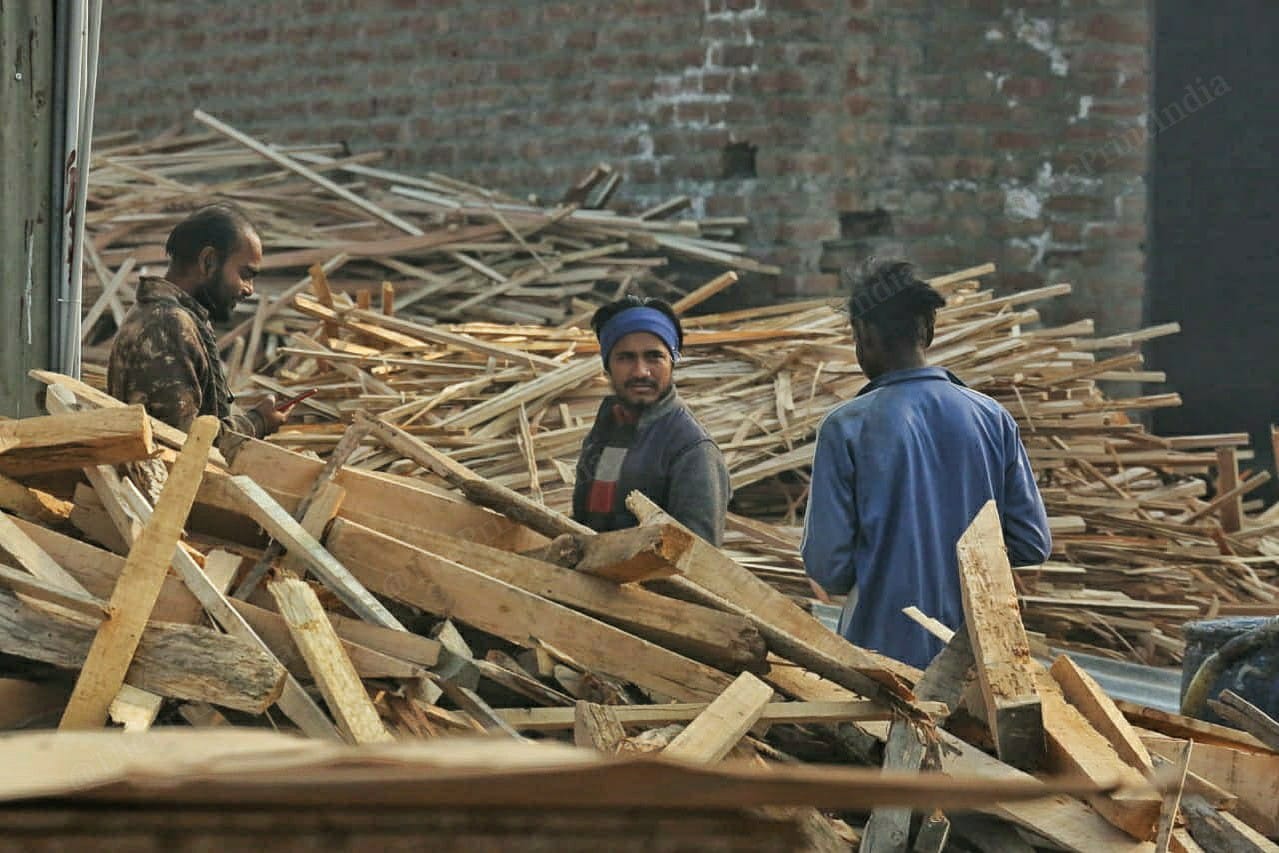 Labourers from West Bengal working at a plywood factory in Pulwama. | Photo: Praveen Jain/ThePrint