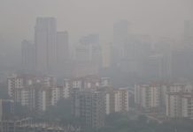 An aerial view of Delhi covered in thick layer of smog on 5 November 2021 | Photo: Suraj Singh Bisht | ThePrint